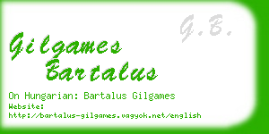 gilgames bartalus business card
